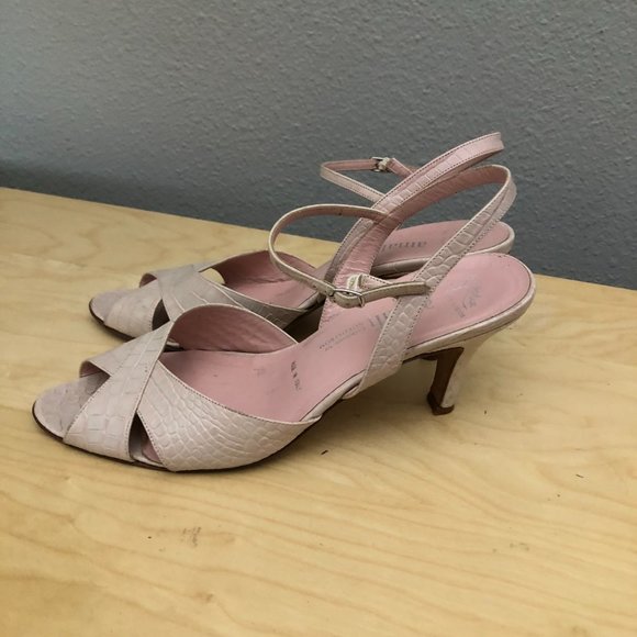 Italian AMALFI Leather Ankle Wrap Heels - Picture 2 of 11